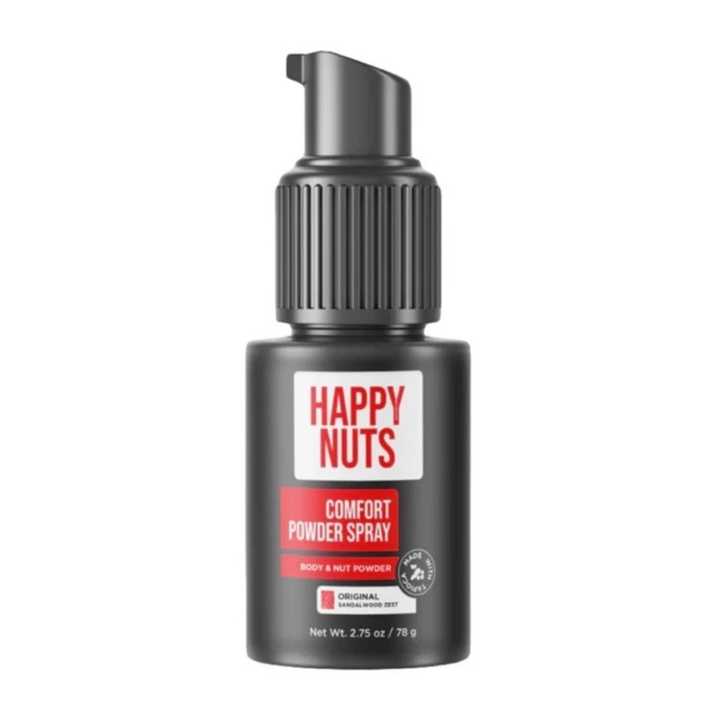 HAPPY NUTS Men's Comfort Powder Spray 78g/2.75oz Body Powder Sandalwood Zest NEW